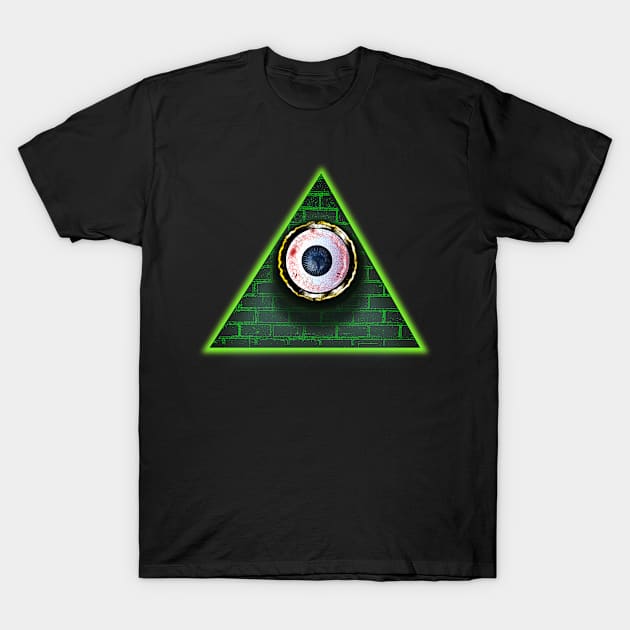 Evil Eye - Distressed Illuminati All Seeing Eye T-Shirt by geodesyn